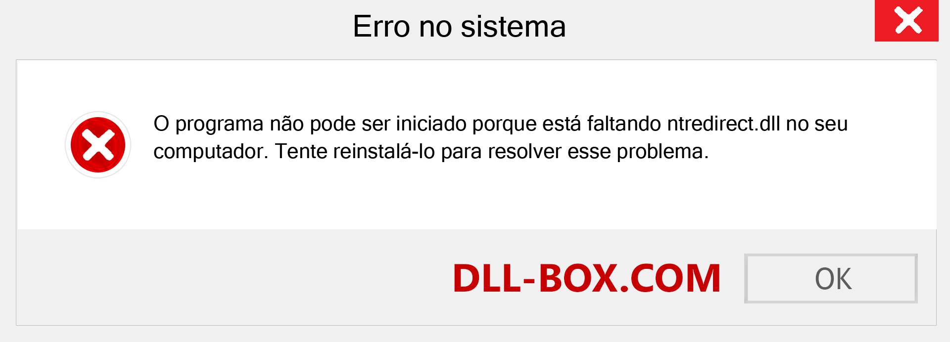 Arquivo ntredirect.dll ausente ?. Download para Windows 7, 8, 10 - Correção de erro ausente ntredirect dll no Windows, fotos, imagens